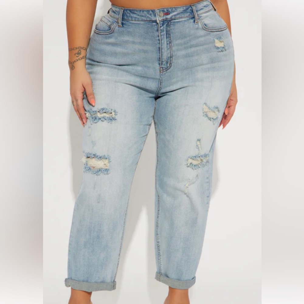 BAMBOO Light Blue Boyfriend Jeans